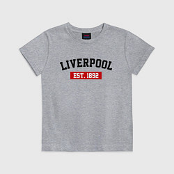 Футболка хлопковая детская FC Liverpool Est. 1892, цвет: меланж