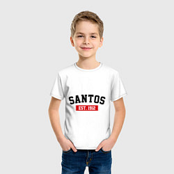 Футболка хлопковая детская FC Santos Est. 1912, цвет: белый — фото 2