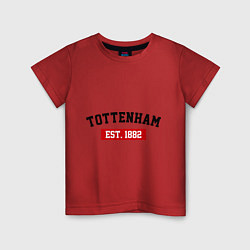 Футболка хлопковая детская FC Tottenham Est. 1882, цвет: красный