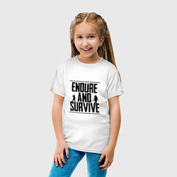 Футболка хлопковая детская Endure & Survive, цвет: белый — фото 2
