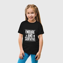 Футболка хлопковая детская Endure & Survive, цвет: черный — фото 2