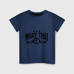 Футболка хлопковая детская Muay thai boxing, цвет: тёмно-синий