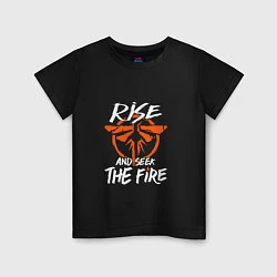 Футболка хлопковая детская Rise & Seek the Fire, цвет: черный