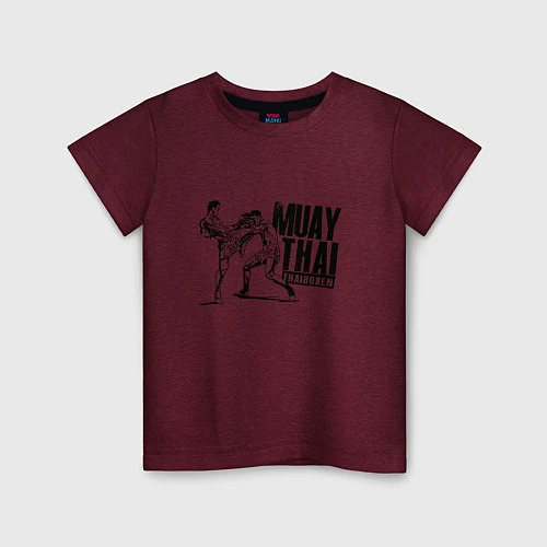 Детская футболка Muay Thai Thaiboxen / Меланж-бордовый – фото 1