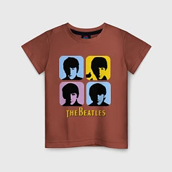Футболка хлопковая детская The Beatles: pop-art, цвет: кирпичный