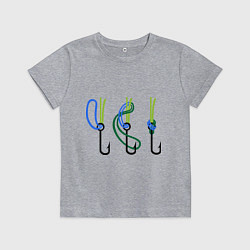 Футболка хлопковая детская Рыболовный узел, цвет: меланж