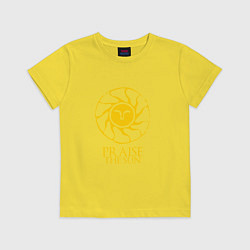 Футболка хлопковая детская Praise The Sun, цвет: желтый