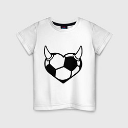 Футболка хлопковая детская Football Love, цвет: белый