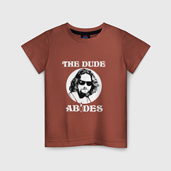 Футболка хлопковая детская The Dude Abides, цвет: кирпичный