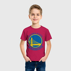 Футболка хлопковая детская Golden state Warriors, цвет: маджента — фото 2