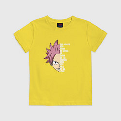 Футболка хлопковая детская Natsu Quote, цвет: желтый