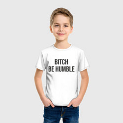Футболка хлопковая детская Bitch Be Humble, цвет: белый — фото 2