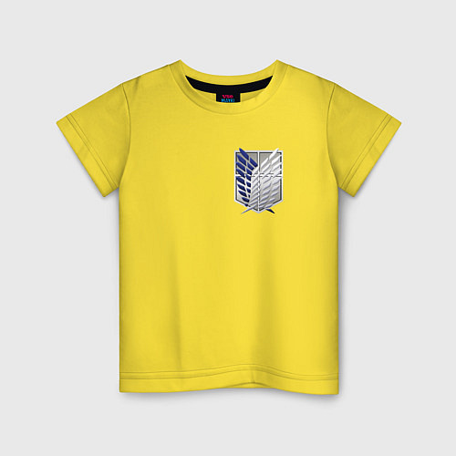 Детская футболка Атака титанов - разведотряд / Желтый – фото 1