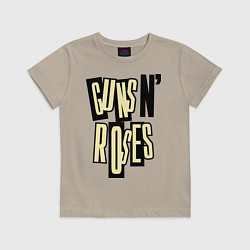 Футболка хлопковая детская Guns n Roses: cream, цвет: миндальный