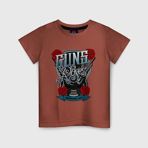 Детская футболка Guns n Roses: illustration / Кирпичный – фото 1