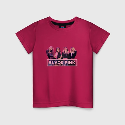 Детская футболка Black Pink Band / Маджента – фото 1