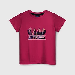 Футболка хлопковая детская Black Pink Band, цвет: маджента