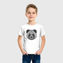 Футболка хлопковая детская Тату-панда, цвет: белый — фото 2