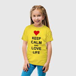 Футболка хлопковая детская Keep Calm & Love Life, цвет: желтый — фото 2