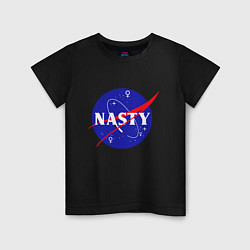 Футболка хлопковая детская Nasty NASA, цвет: черный