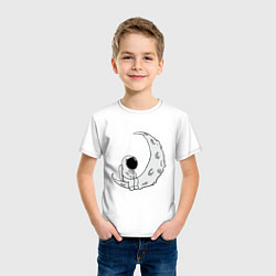 Футболка хлопковая детская Космонавт на Луне, цвет: белый — фото 2