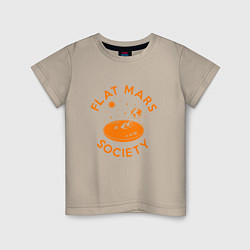 Футболка хлопковая детская Flat Mars Society, цвет: миндальный