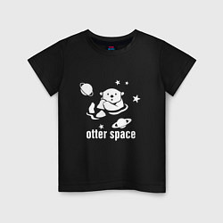 Футболка хлопковая детская Otter Space, цвет: черный