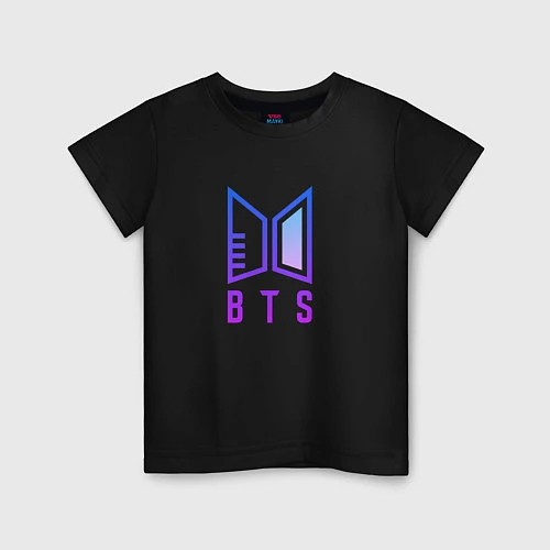 Детская футболка BTS: Neon Light / Черный – фото 1