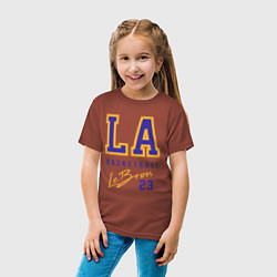 Футболка хлопковая детская Lebron 23: Los Angeles, цвет: кирпичный — фото 2