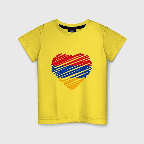 Детская футболка Сердце Армении / Желтый – фото 1