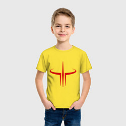 Футболка хлопковая детская Quake logo, цвет: желтый — фото 2