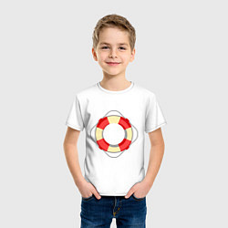 Футболка хлопковая детская Спасательный круг, цвет: белый — фото 2