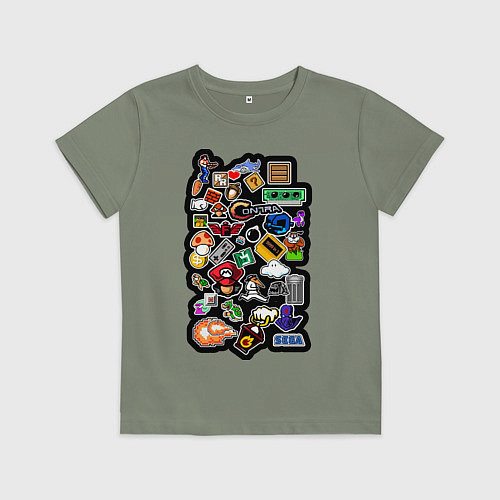 Детская футболка Стикеры 8бит / Авокадо – фото 1