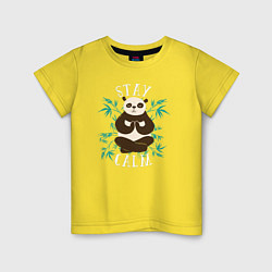Футболка хлопковая детская Панда, цвет: желтый