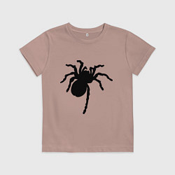 Футболка хлопковая детская Черный паук, цвет: пыльно-розовый