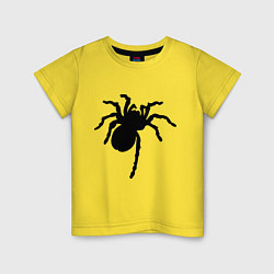 Футболка хлопковая детская Черный паук, цвет: желтый