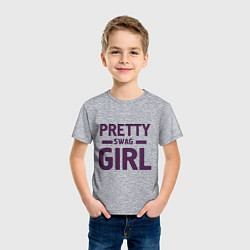 Футболка хлопковая детская Pretty SWAG Girl, цвет: меланж — фото 2