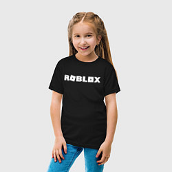 Футболка хлопковая детская Roblox Logo цвета черный — фото 2