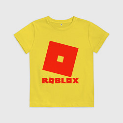 Футболка хлопковая детская Roblox Logo, цвет: желтый