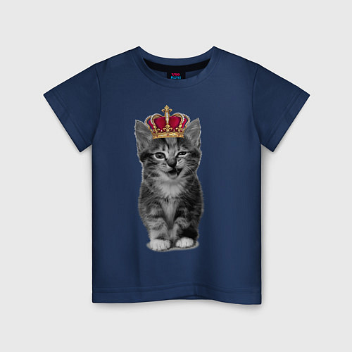 Детская футболка Meow kitten / Тёмно-синий – фото 1