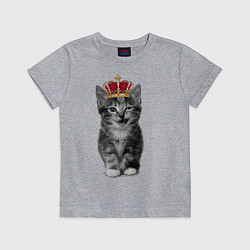Футболка хлопковая детская Meow kitten, цвет: меланж