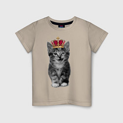 Футболка хлопковая детская Meow kitten, цвет: миндальный