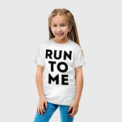 Футболка хлопковая детская Run to me, цвет: белый — фото 2