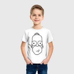 Футболка хлопковая детская Homer Face, цвет: белый — фото 2