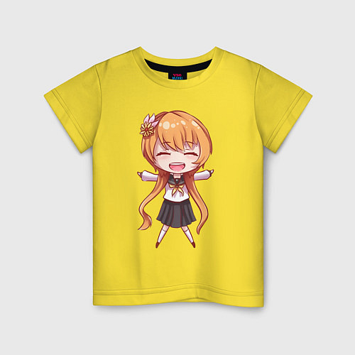Детская футболка Милая аниме девочка / Желтый – фото 1