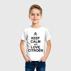 Футболка хлопковая детская Keep Calm & Love Сitroen, цвет: белый — фото 2