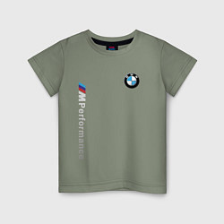 Футболка хлопковая детская BMW M PERFORMANCE БМВ, цвет: авокадо