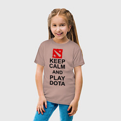 Футболка хлопковая детская Keep Calm & Play Dota, цвет: пыльно-розовый — фото 2