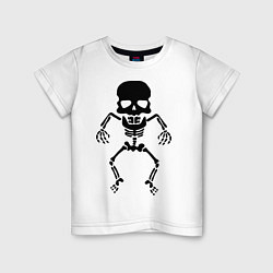 Футболка хлопковая детская Маленький скелет, цвет: белый