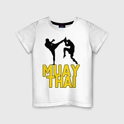 Футболка хлопковая детская Muay Thai, цвет: белый